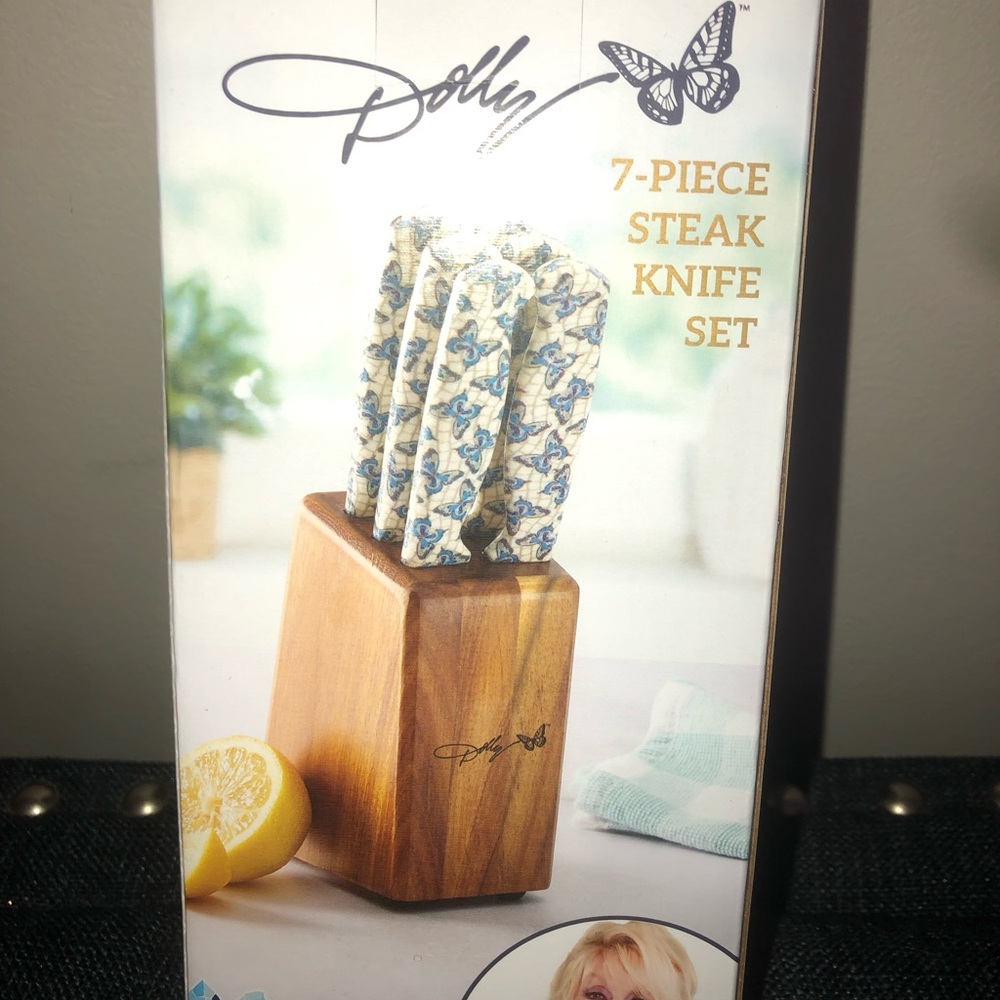 🦋Dolly 7-Piece Steak Knife Set with Butterfly Print Handles